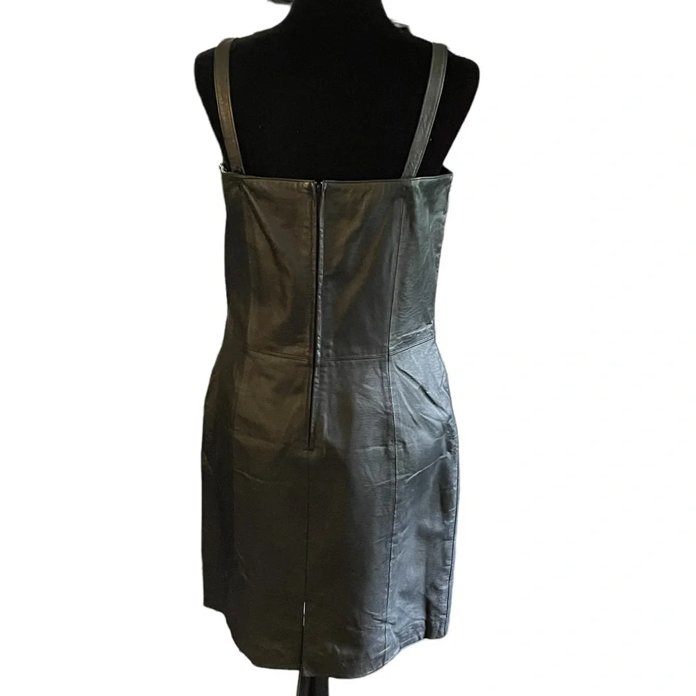 90s Leather Jumper Dress - Picture 2 of 5